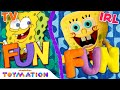 SpongeBob & Plankton Sing the F.U.N. Song! | SpongeBob Plush Toys | Toymation