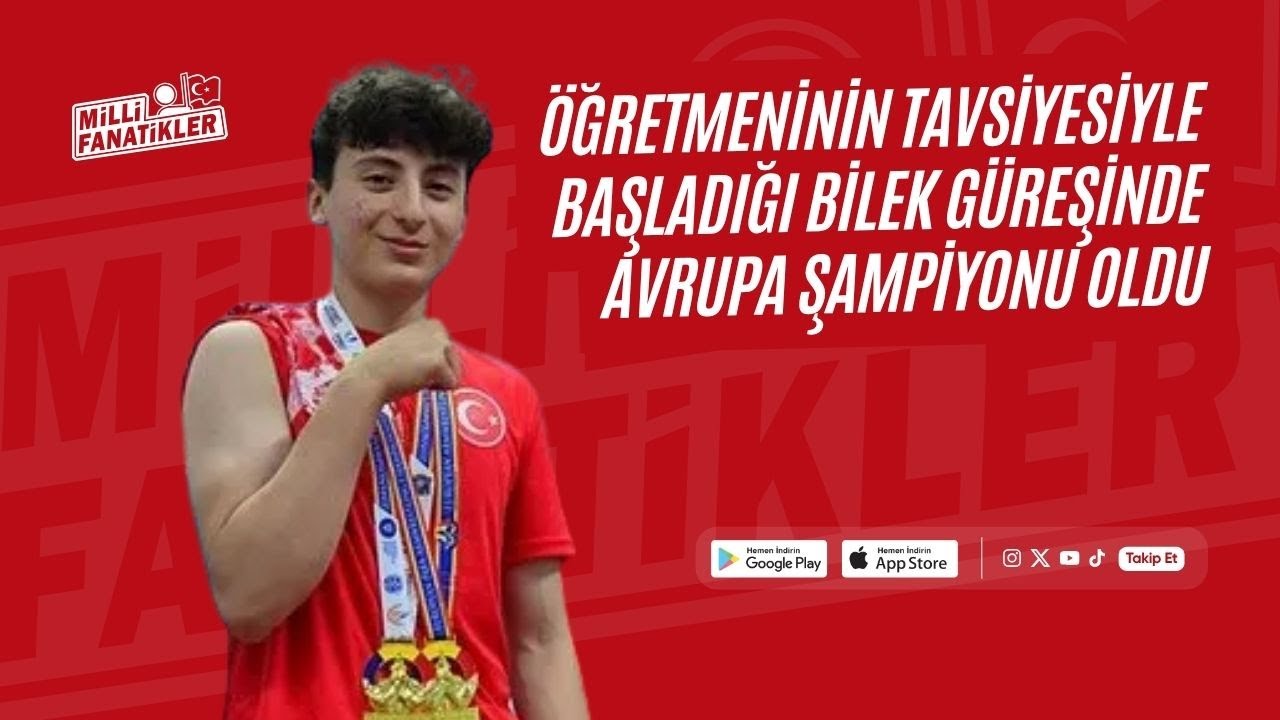 15 yaşındaki Berat Demir Avrupa bilek güreşinde çifte şampiyon oldu