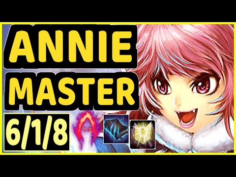 ANNIE BOT (ANNIE) - 6/1/8 KDA MID GAMEPLAY - NA Ranked MASTER