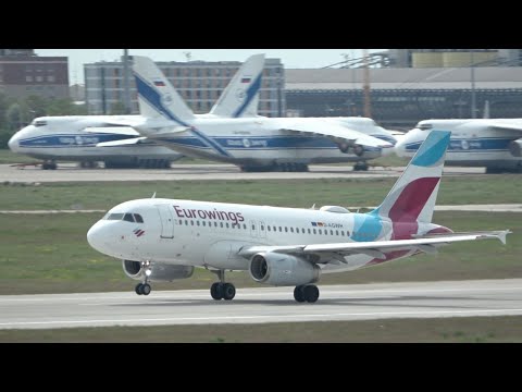 Eurowings A319 startet durch! "Touch & Go" am Flughafen Leipzig