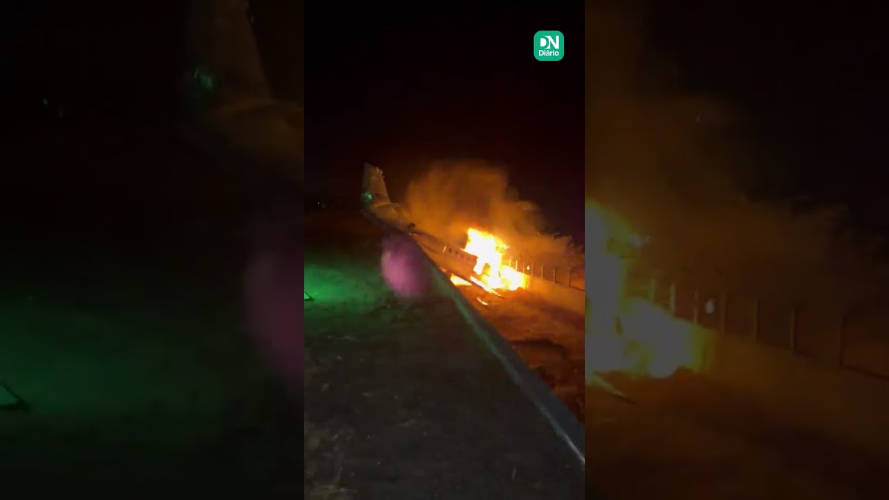 Imagem da notícia Vídeo: bombeiros combatem incêndio em avião de Rey Vaqueiro