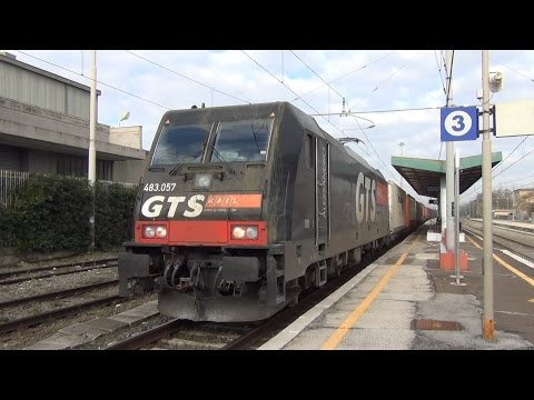 E483.057 "Alessandro" sul TCS 55069 Piacenza - Maddaloni Marcianise, in partenza da Pomezia