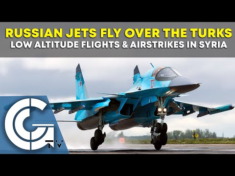 Russian warplanes fly over the Turks in Syria