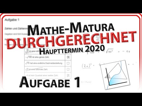 Matura 2020: Aufgabe 1 -  Zahlen und Zahlenmengen (Haupttermin) | Mathe Easy Going