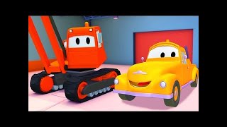 クレーン車そして、レ​​ッカー車のトム|車＆トラックの建設アニメ
