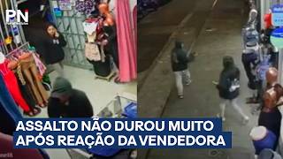 Atendente reage e impede furto em loja de roupas