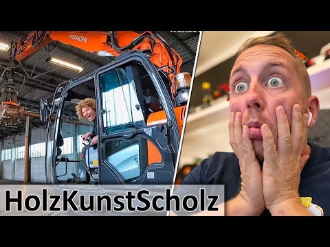 Abriss mit dem 17 Tonnen BAGGER bei HolzKunstScholz - M4cM4nus reagiert