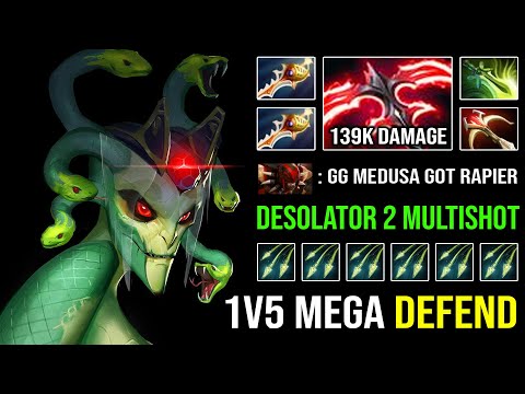 When Medusa Get Her Rapier Even Mega Creep Isn't a Problem | Multi Split Shot + Desolator 2 DotA