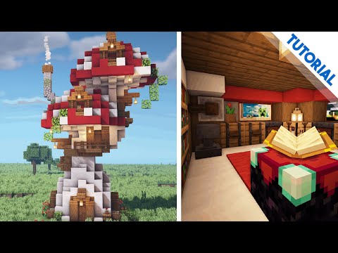 How to Build a Dual Mushroom House (Minecraft 1.15 Tutorial)