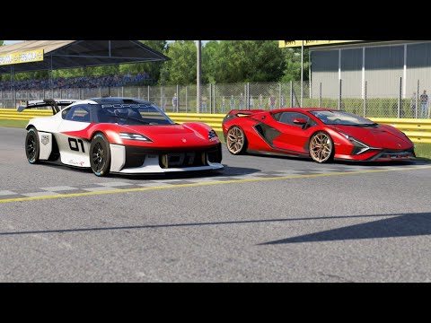 Porsche Mission R 2021 vs Lamborghin Sian 2020 at Monza Full Course