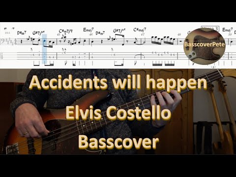 Elvis Costello & The Attractions - Accidents will happen. Bass Cover Tabs Score (standard notation)