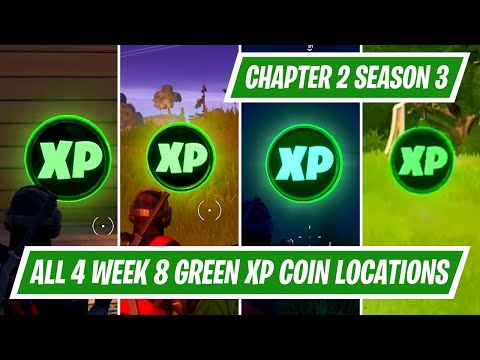 Week 8 - All 4 Green XP Coin Locations in Fortnite Chapter 2 Season 3