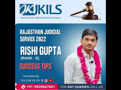 JKILS Law Institute - RJS Rishi Gupta ( Rank 6 ) Sharing Success Tips