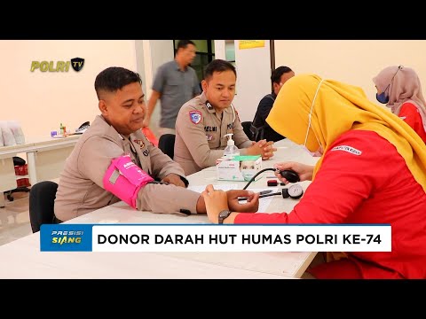 POLRES KUDUS LAKSANAKAN DONOR DARAH MEMPERINGATI HUT KE-74 HUMAS POLRI