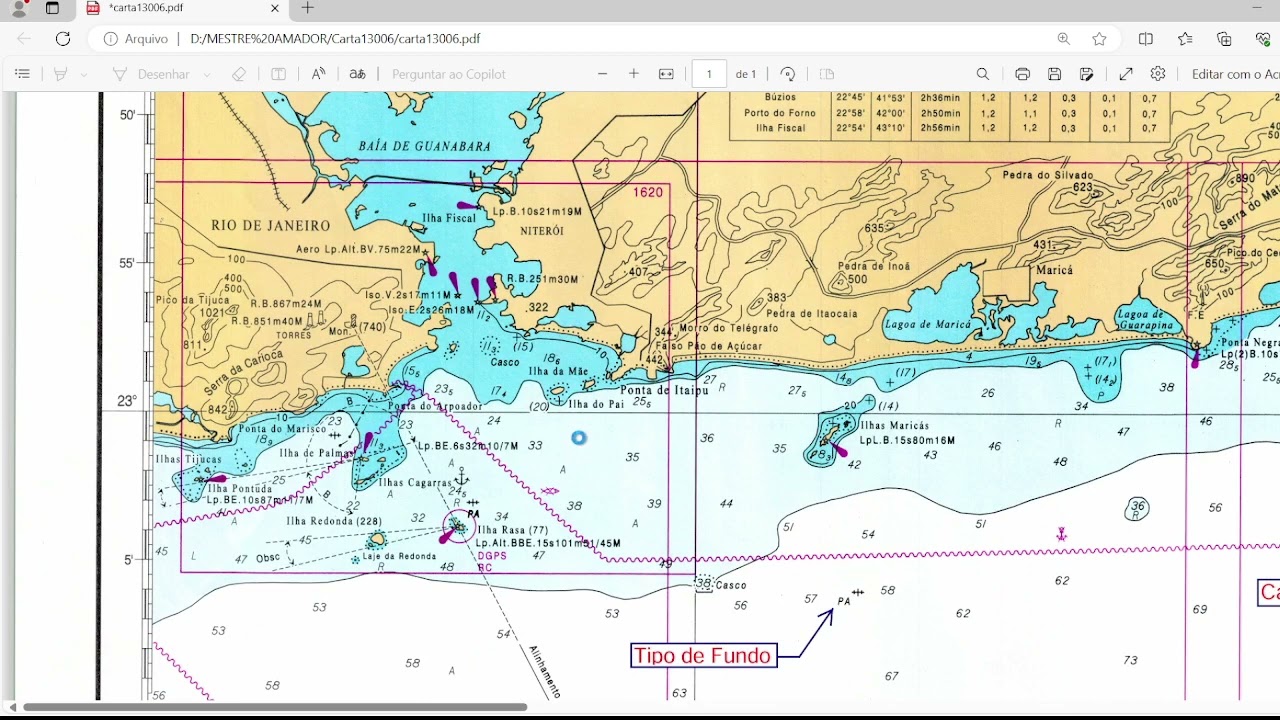 Carta Náutica da prova de Mestre Amador!!!!