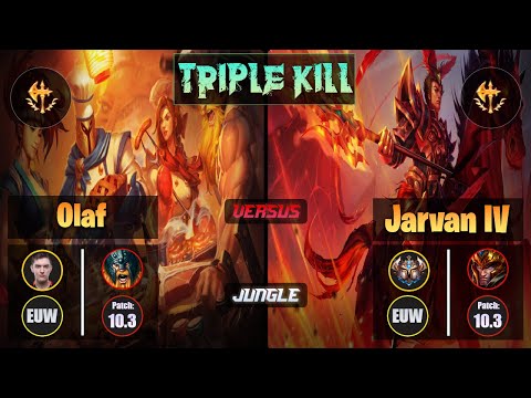 Selfmade OLAF (Jungle) [Conqueror] VS JARVAN IV - Challenger EUW Patch 10.3 Triple Kill