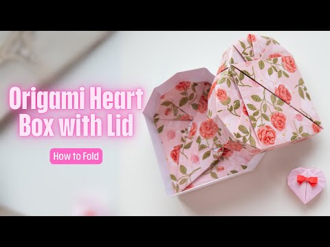 How to Fold Origami Heart Box with Lid