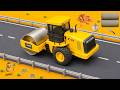 DIY Giant Road Roller Truck Mini Asphalt Construction Vehicle On Highway