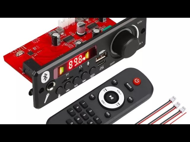 Vídeo relacionado con Asyduey Placa Amplificadora Decodificadora de Audio Bluetooth 2x80W 160W Amplificador Reproductor de Audio 12V DIY Reproductor de MP3 Módulo de Radio FM para Coche TF USB