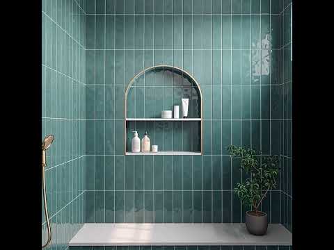 Carrelage mur effet zellige Amani Vert Oasis 7x25 cm