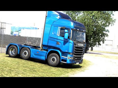 ETS 2 - Scania R730 Transporting a Wheel Loader from Florence to Bastia Part 1