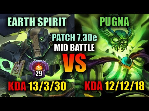 Earth Spirit God VS Pugna Mid Battle [Hard Game!!] (Full Match!!)