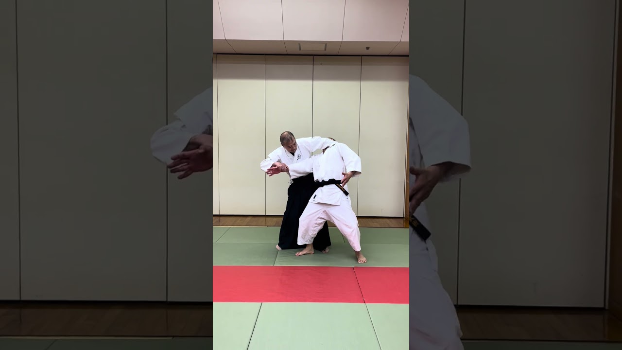 正面打ち入り身落とし首絞め　佐川派大東流合気武術　合気錬体会　佐川幸義　吉丸慶雪　有満庄司　合気道　#Daito-ryu  #Aikido  #Shorts