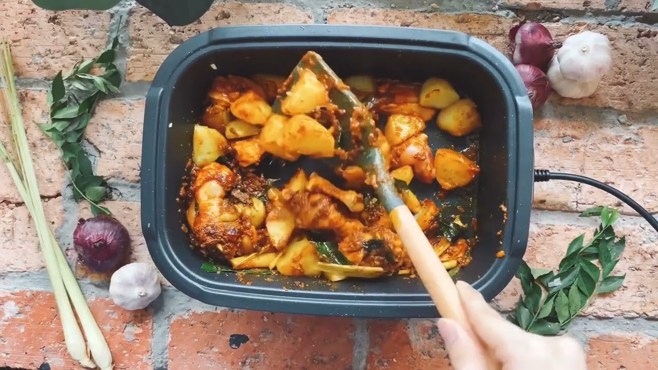 RECIPE "Bánh Roti Canai ăn kèm cà ri gà" cùng lẩu điện Kuvings KMG-200B [Lồng lẩu+Vĩ nướng ăn sáng]