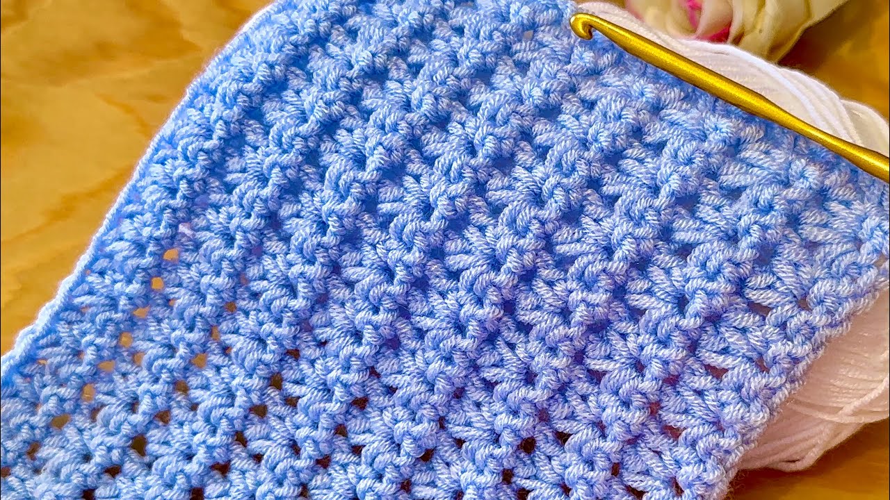 New Pattern! Very Easy & Pretty crochet stitch for baby blankets, shawls, bags,top