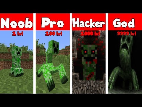 Minecraft Noob vs Pro vs Hacker vs God: Creeper Evolution Battle Challenge in Minecraft Animation!