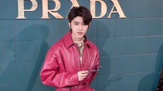 Cai Xu Kun and more Front Row for the Prada Fashion Show in Milan