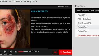Adult Child Infant CPR certification online and first aid training