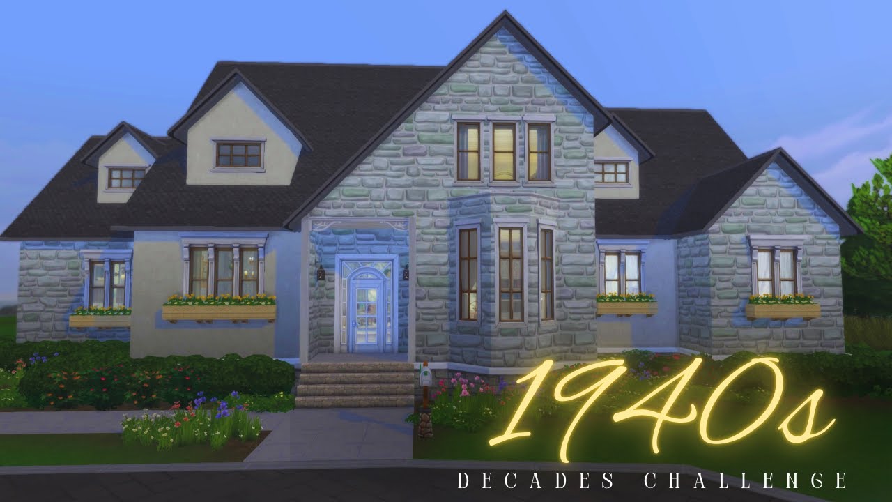 I built a Cape Cod inspired house for the 1940s Decades Challenge || Sims 4 Speed Builds