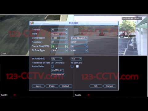 Changing video encoding settings on your dvr recorder