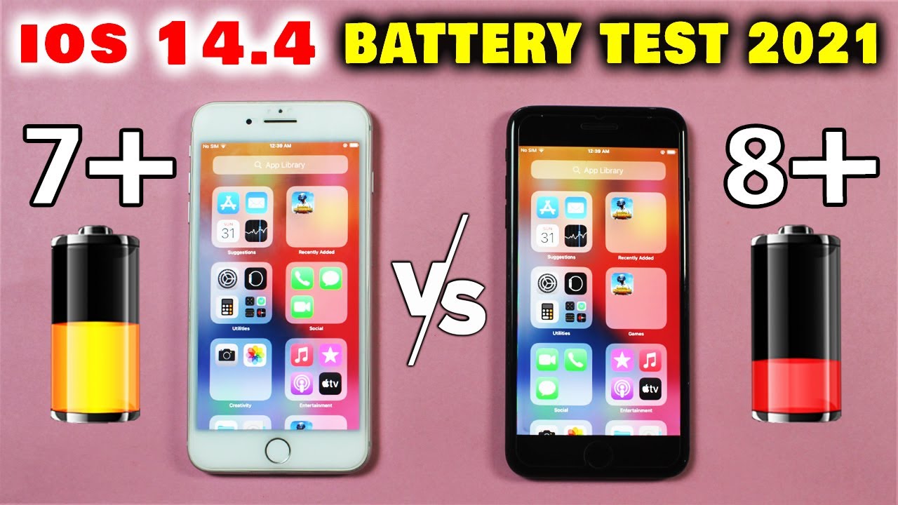 IOS 14.4 Battery Drain Test | iPhone 7 Plus vs iPhone 8 Plus Battery Test in 2021!