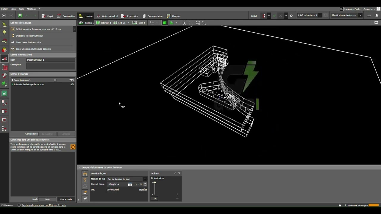 Projet d'éclairage tertiaire