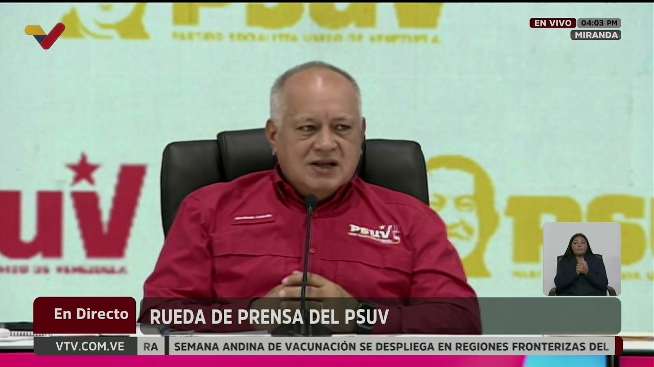 Diosdado Cabello en rueda de prensa del PSUV, 27 de julio de 2026