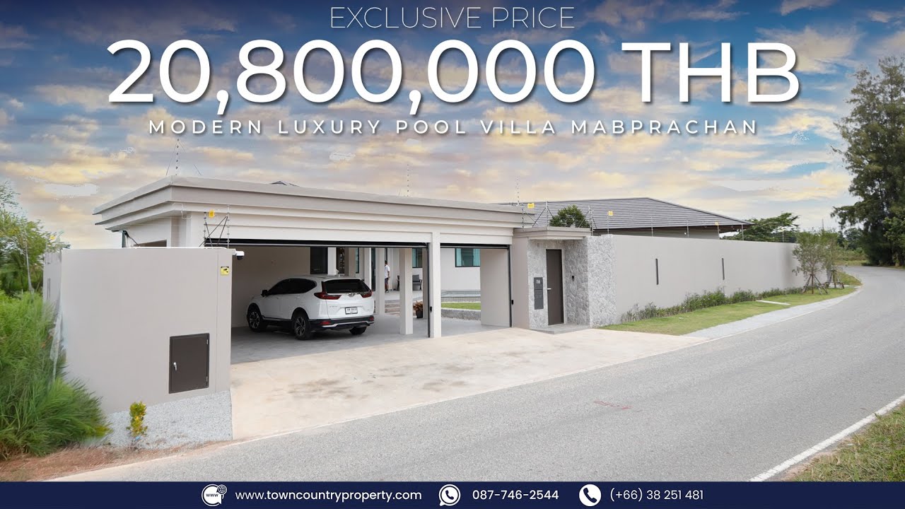 Price : 20,800,000 Modern Luxury pool viila near mabprachan lake Pattaya Thailand