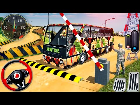 US Army Transport Bus Driver Simulator - Offroad Soldier Transport Driving - Android GamePlay #2