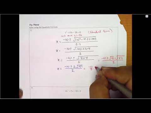 Math201Packet20Part2QuadraticFormula