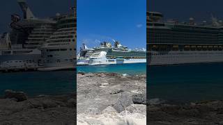 View of cruise ship from Coco Cay, Bahamas 🇧🇸#travel #travelvlog #bahamas #royalcaribbean