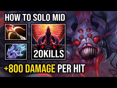 How to Solo Mid Broodmother in 7.33d with Moon Shard +800 Damage Per Hit Dota 2