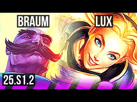 BRAUM & Ezreal vs LUX & Caitlyn (SUP) | KR Master | 25.S1.2