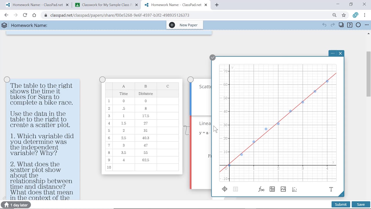 Creating a ClassPad net Activity and Sharing As A Homework URL
