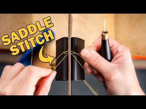 How to hand stitch leather // Leather Craft 101 // EP04 Saddle stitch tutorial