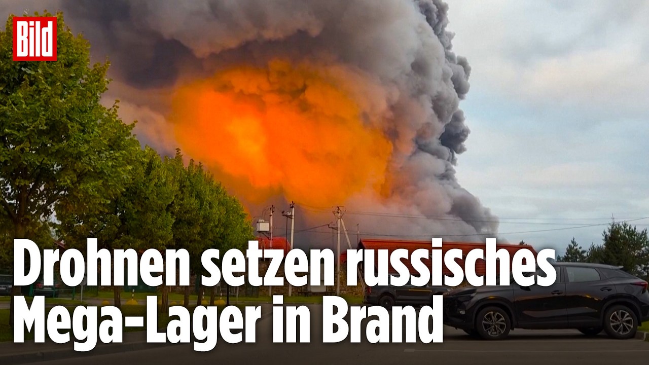 Riesige Rauchsäule über Moskau: Ukraine trifft russische Lagerhalle mit Drohne