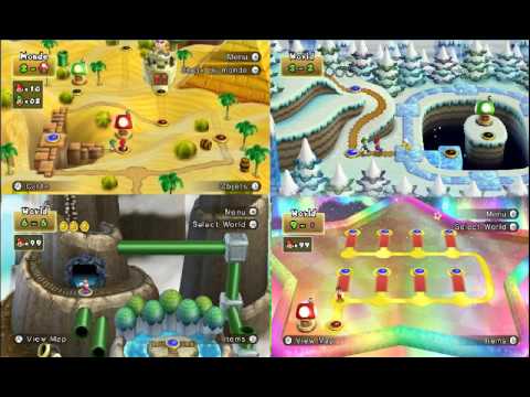 New Super Mario Bros. Wii Music [NORMAL] - MEDLEY OF "World Map" Themes | VGM Medley #16