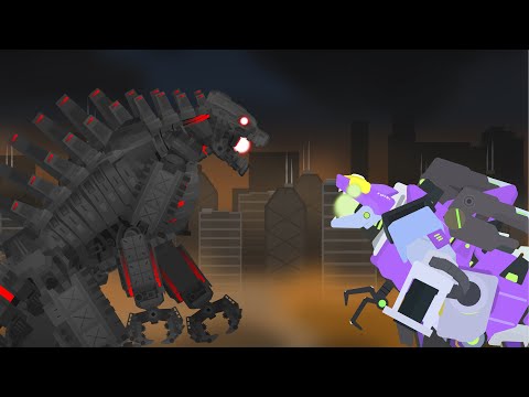 Mecha Godzilla vs Mecha Sharkjira | Stick nodes animation