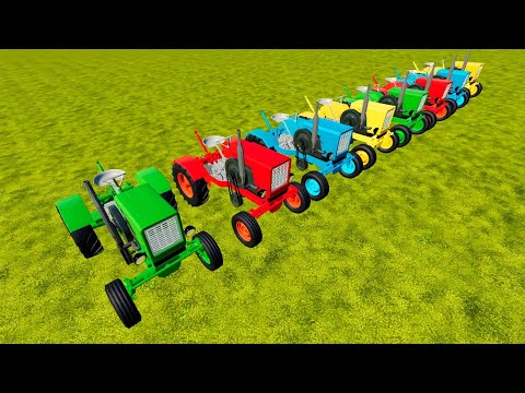 MINI TRACTORS OF COLORS ! TRANSPORTING ZETOR TRACTOR with COLORED TRUCK ! Farming Simulator 22