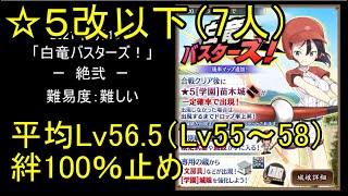 【低レベル、☆5改以下7人】白竜バスターズ！「絶弐」難【城プロ】